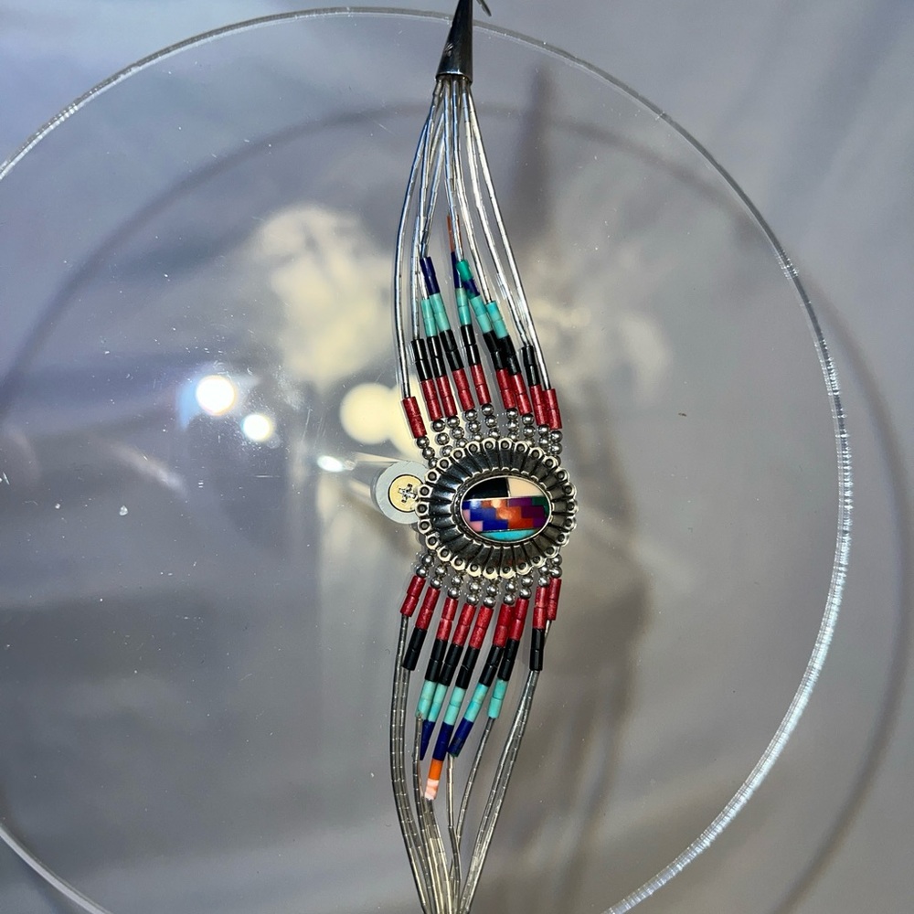 Vintage Navajo QT Sterling Silver Pendant Bracelet - Picture 5 of 14